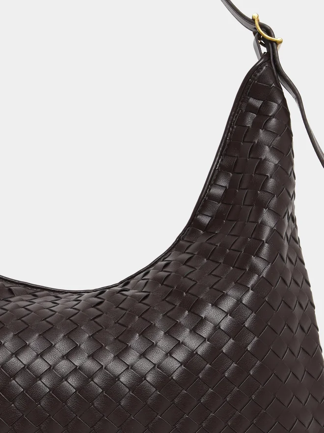 Styli Women Brown Weave Shoulder Bag